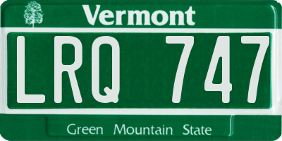VT license plate LRQ747
