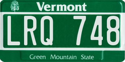 VT license plate LRQ748