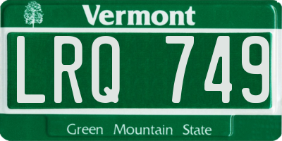 VT license plate LRQ749