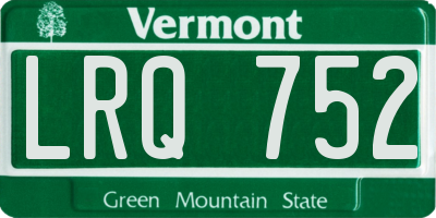 VT license plate LRQ752