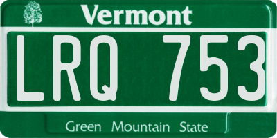 VT license plate LRQ753