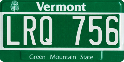 VT license plate LRQ756