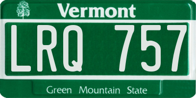 VT license plate LRQ757