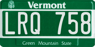 VT license plate LRQ758
