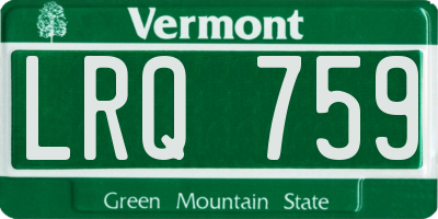 VT license plate LRQ759