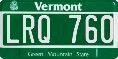 VT license plate LRQ760