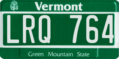 VT license plate LRQ764