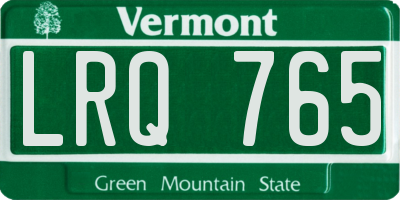 VT license plate LRQ765