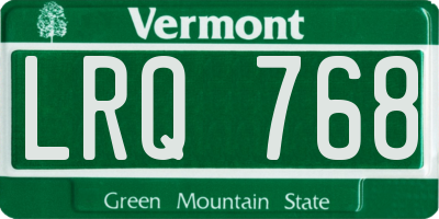VT license plate LRQ768
