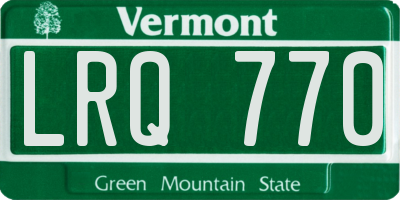 VT license plate LRQ770