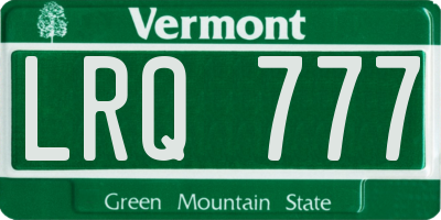 VT license plate LRQ777