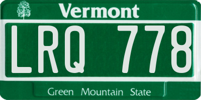 VT license plate LRQ778