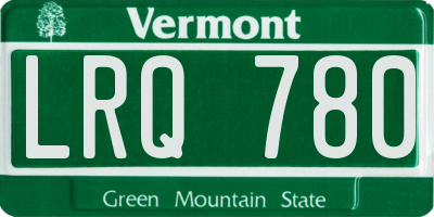 VT license plate LRQ780
