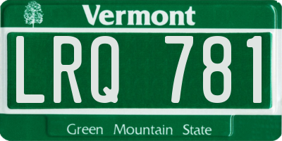 VT license plate LRQ781