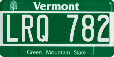 VT license plate LRQ782