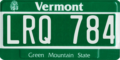VT license plate LRQ784