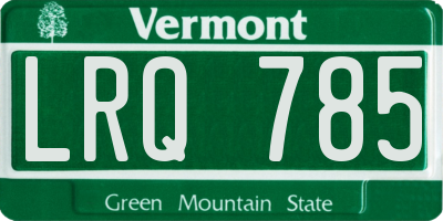 VT license plate LRQ785