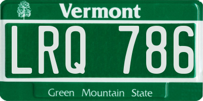 VT license plate LRQ786
