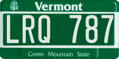 VT license plate LRQ787