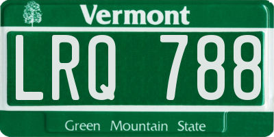 VT license plate LRQ788