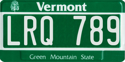 VT license plate LRQ789