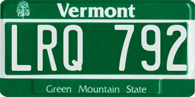 VT license plate LRQ792
