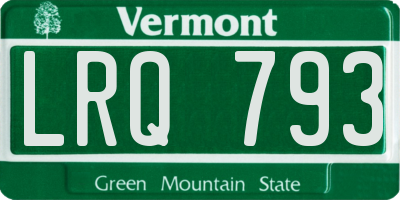 VT license plate LRQ793