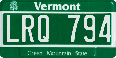 VT license plate LRQ794