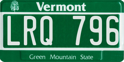 VT license plate LRQ796