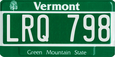 VT license plate LRQ798