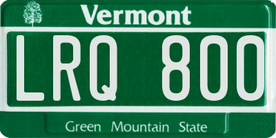 VT license plate LRQ800