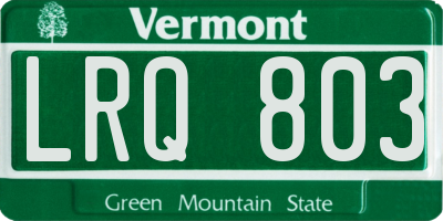 VT license plate LRQ803