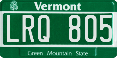 VT license plate LRQ805