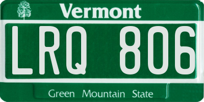 VT license plate LRQ806