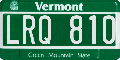VT license plate LRQ810