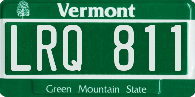 VT license plate LRQ811