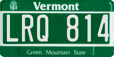 VT license plate LRQ814