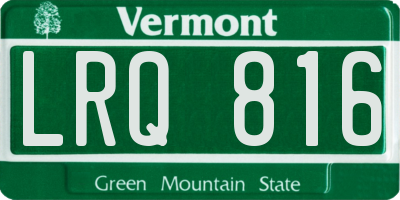 VT license plate LRQ816