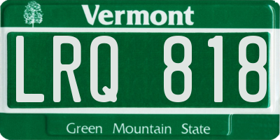 VT license plate LRQ818