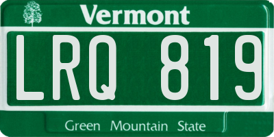 VT license plate LRQ819