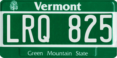 VT license plate LRQ825