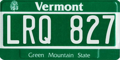VT license plate LRQ827