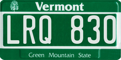 VT license plate LRQ830