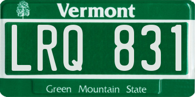 VT license plate LRQ831