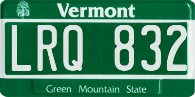VT license plate LRQ832