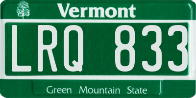 VT license plate LRQ833