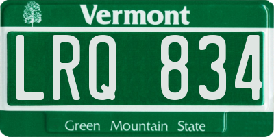 VT license plate LRQ834