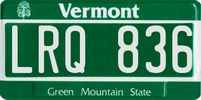 VT license plate LRQ836