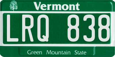 VT license plate LRQ838