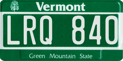 VT license plate LRQ840